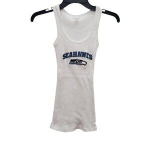 Reebok Women's White Seattle Seahawks Embroidered Sleeveless‎ Ribbed Tank Top M